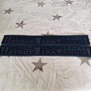 Lot‎ of 2 Navy Blue Bar Mats Silicone Rubber Non Slip Barware Man-Cave Beer